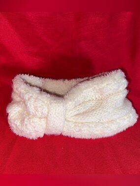 Sonoma Cream Cable Knit Bow Headband